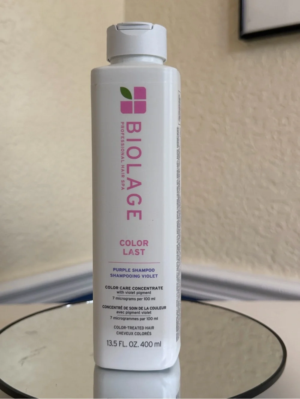 Matrix Biolage ColorLast Purple Shampoo designed for color-treated hair.